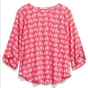 3/4 sleeve elephant blouse red/ pink